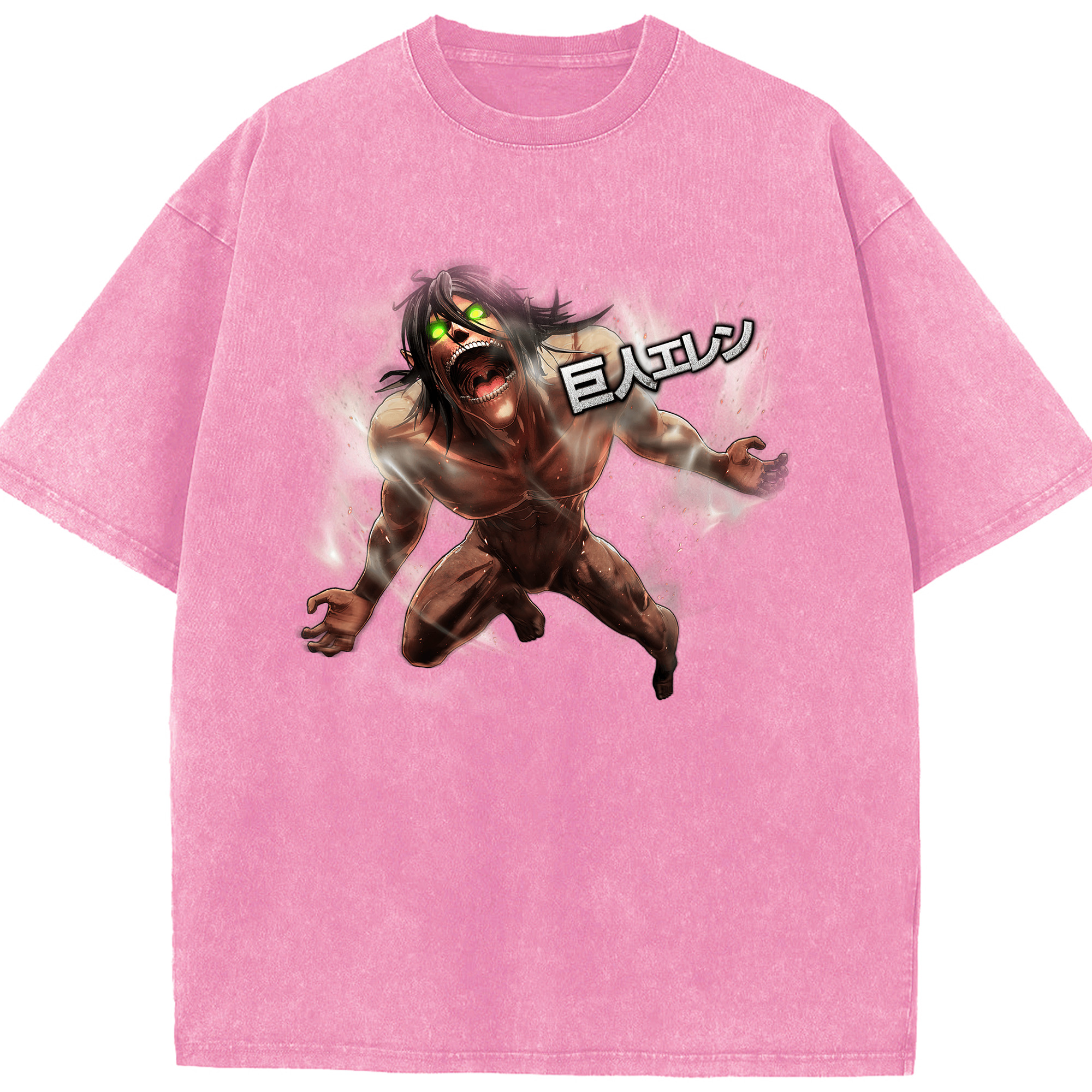 （画像用） 進撃の巨人 Attack on Titan 綿100% ヴィンテージ風 半袖Tシャツ（フロントプリント）